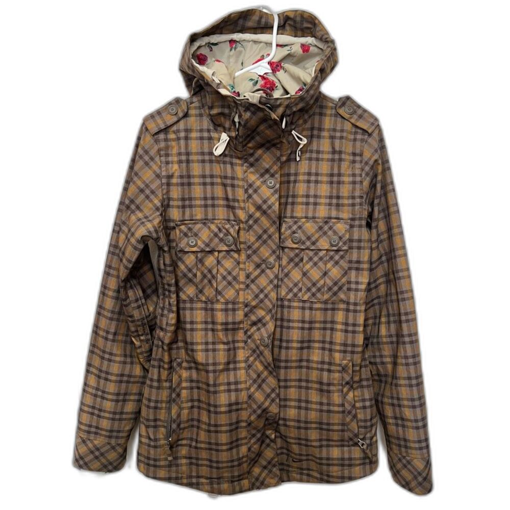 Nike Snowboarding Jacket Medium Ski Plaid Winter Snow Coat Hooded